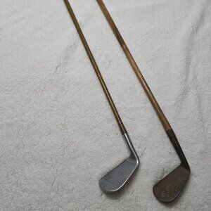 Wooden Golf Clubs x2 Vintage